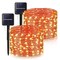 woohaha; 2 Pack Solar Halloween Lights Outdoor,Each 33Ft 100LED Orange Halloween Lights,Copper Wire Solar Powered Fairy String Lights 8 Modes for Garden,Tree,Thanksgiving,Christmas,Parties,Home Decor; Category:Halloween Decorations; Image:3